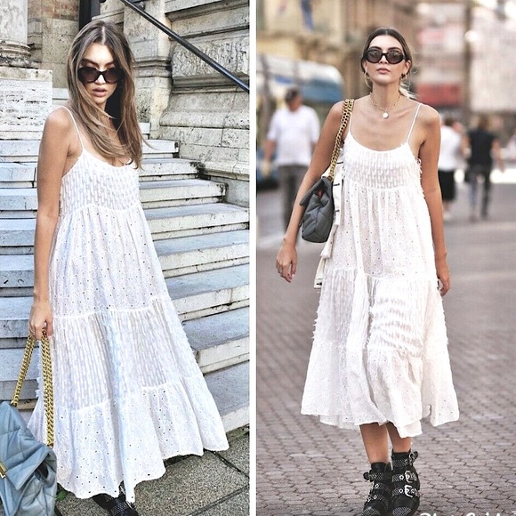 Zara Dresses & Skirts - Fringed Embroidered Eyelet Dress M